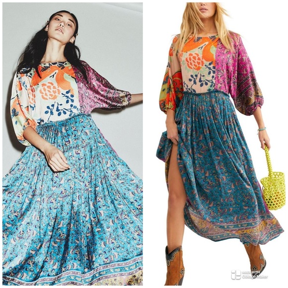 Free People Green What You Want Maxi Dress Size L (oversized) - Picture 4 of 15